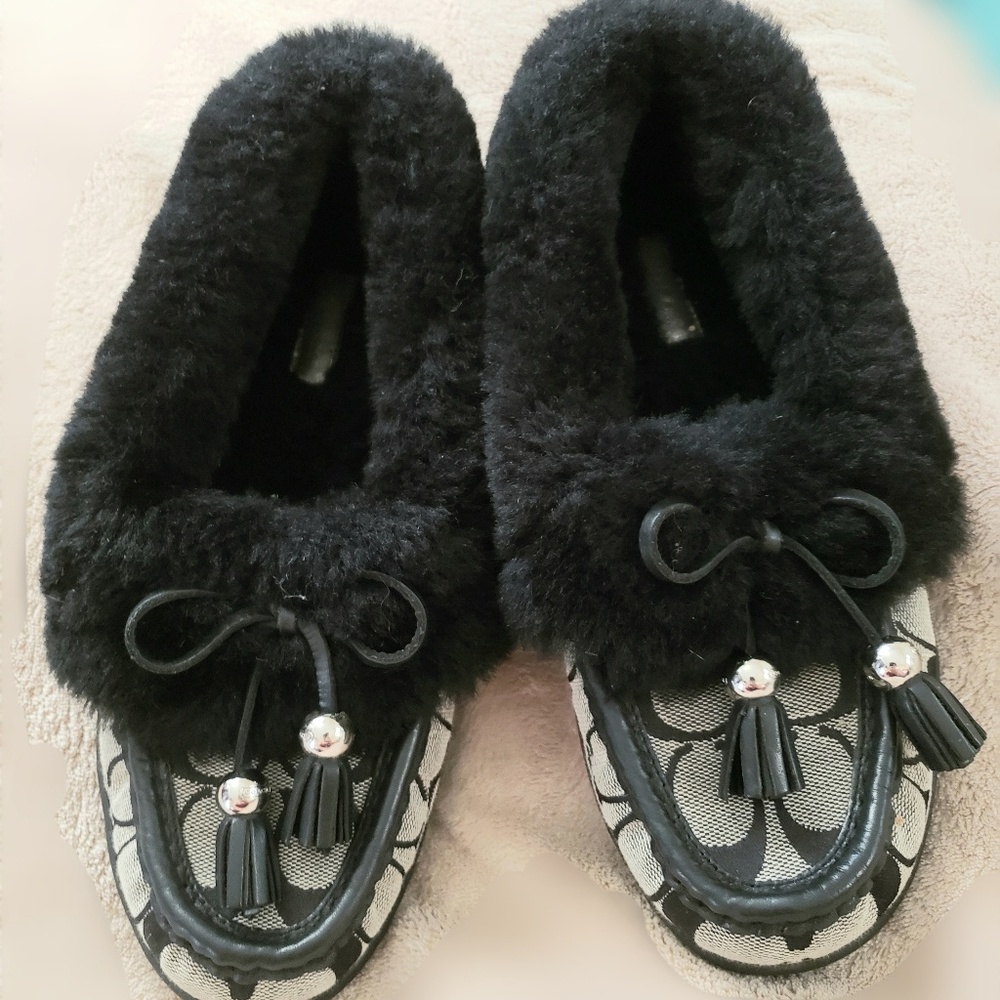 Coach Fiona Signature Shearling Slippers